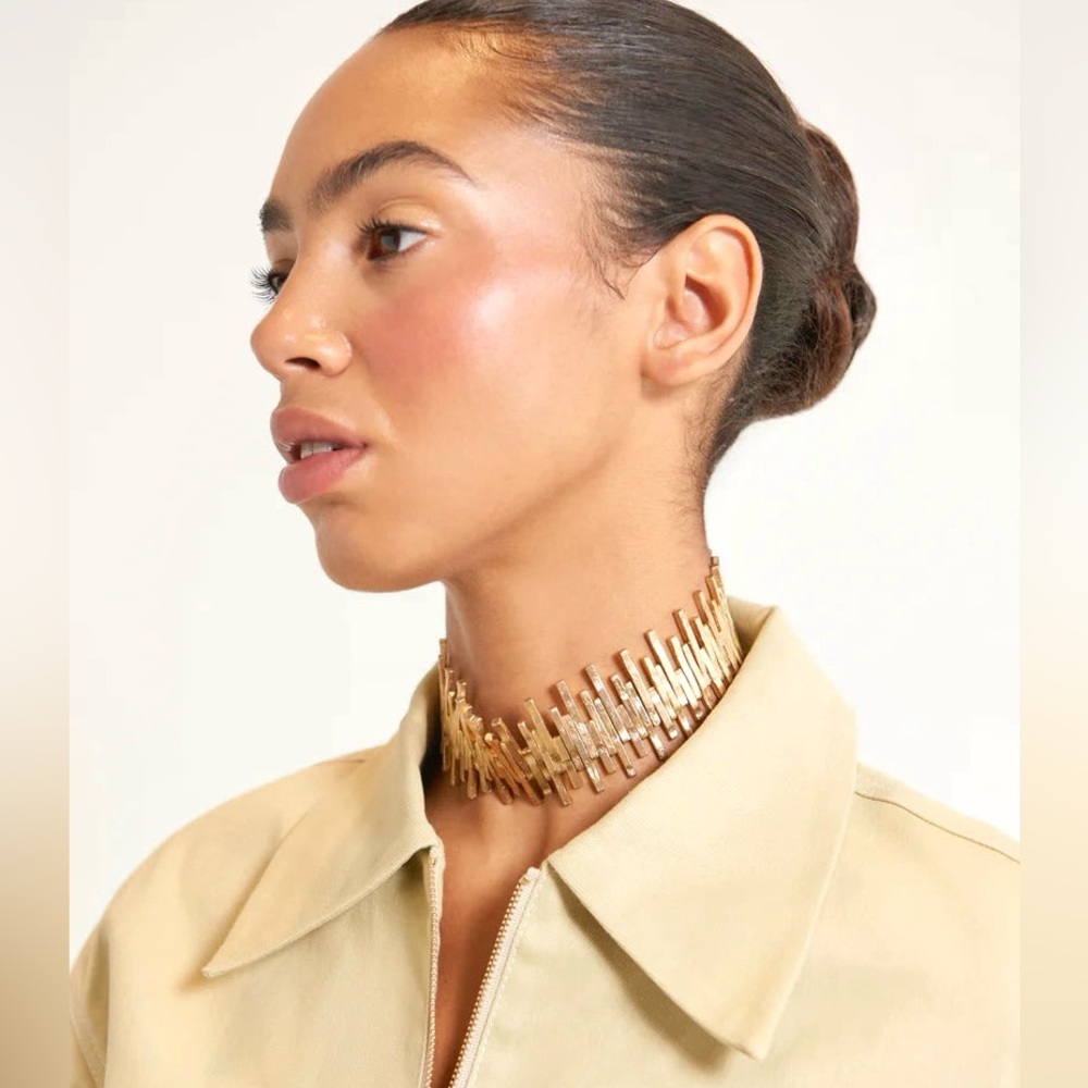 🌺🎉HP🎉🌺 NWT Cult Gaia Vita Choker Gold 🌟 RARE 🌟 - Picture 11 of 16